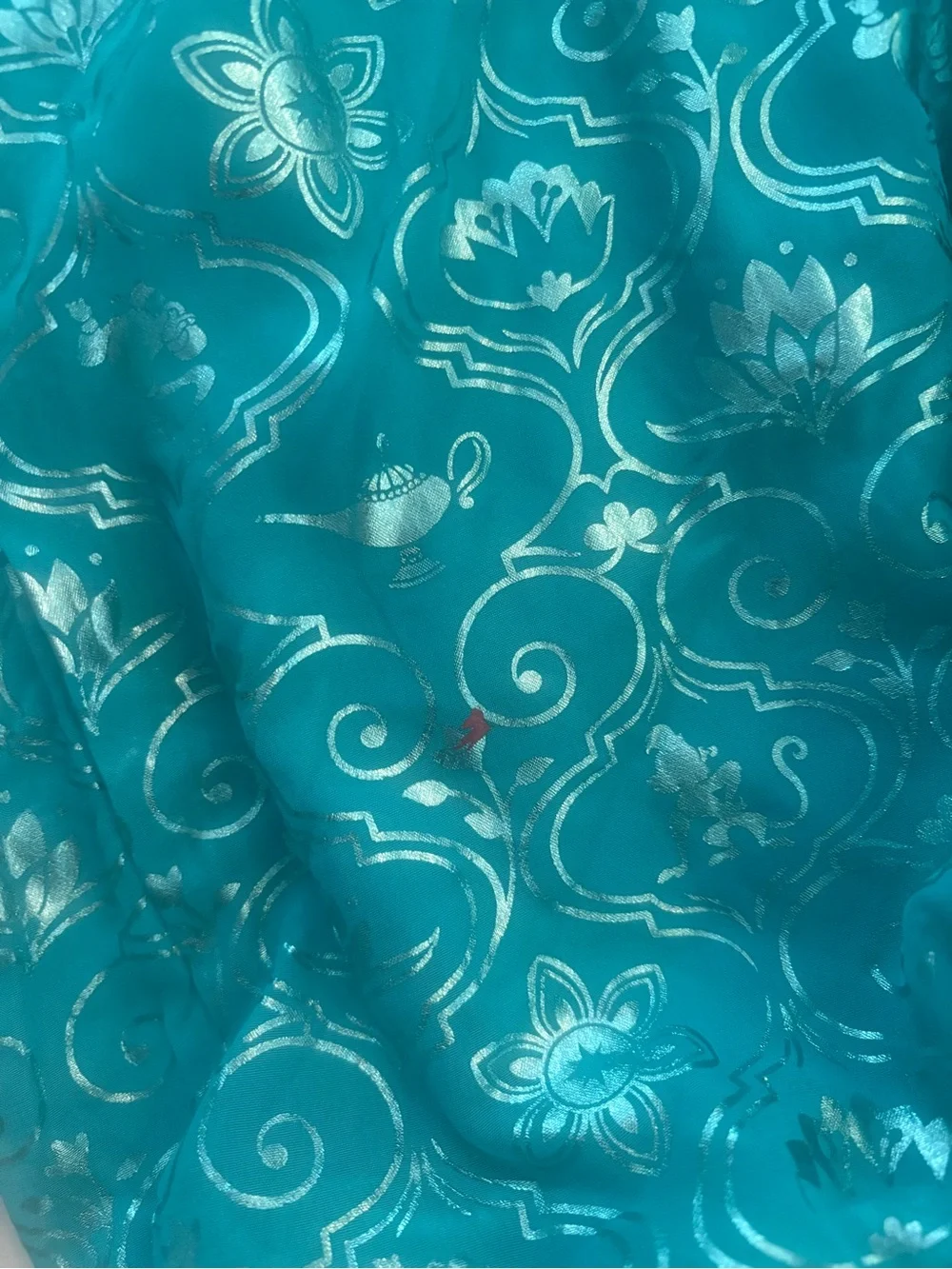 Disney Girls Jasmine Princess Costume, Size 7/8, Turquoise with Gold Trim